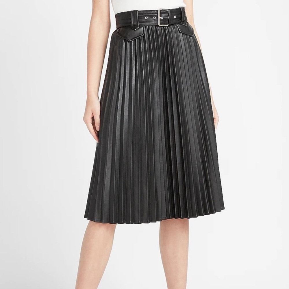 Express faux leather midi skirt